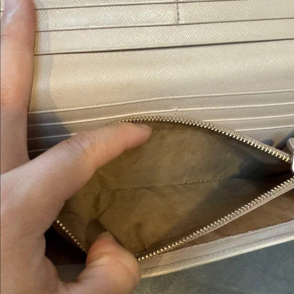 PRADA Saffiano leather wallet nude peach color